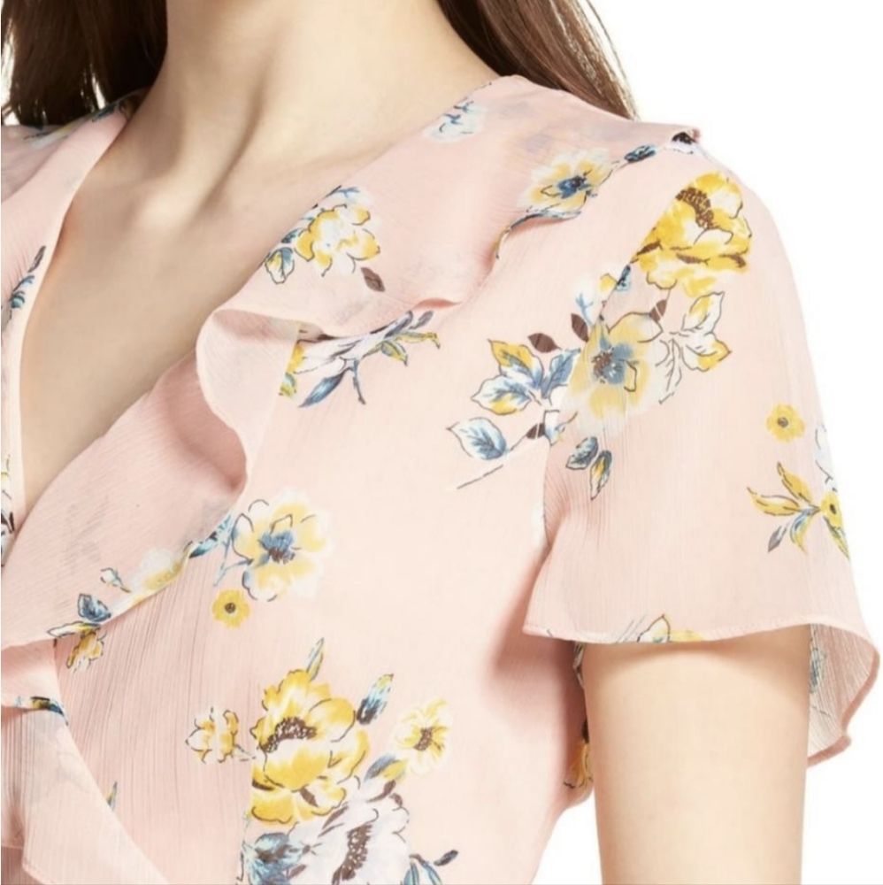 Lush Baby Pink Colie Ruffle Wrap Dress - Picture 2 of 5